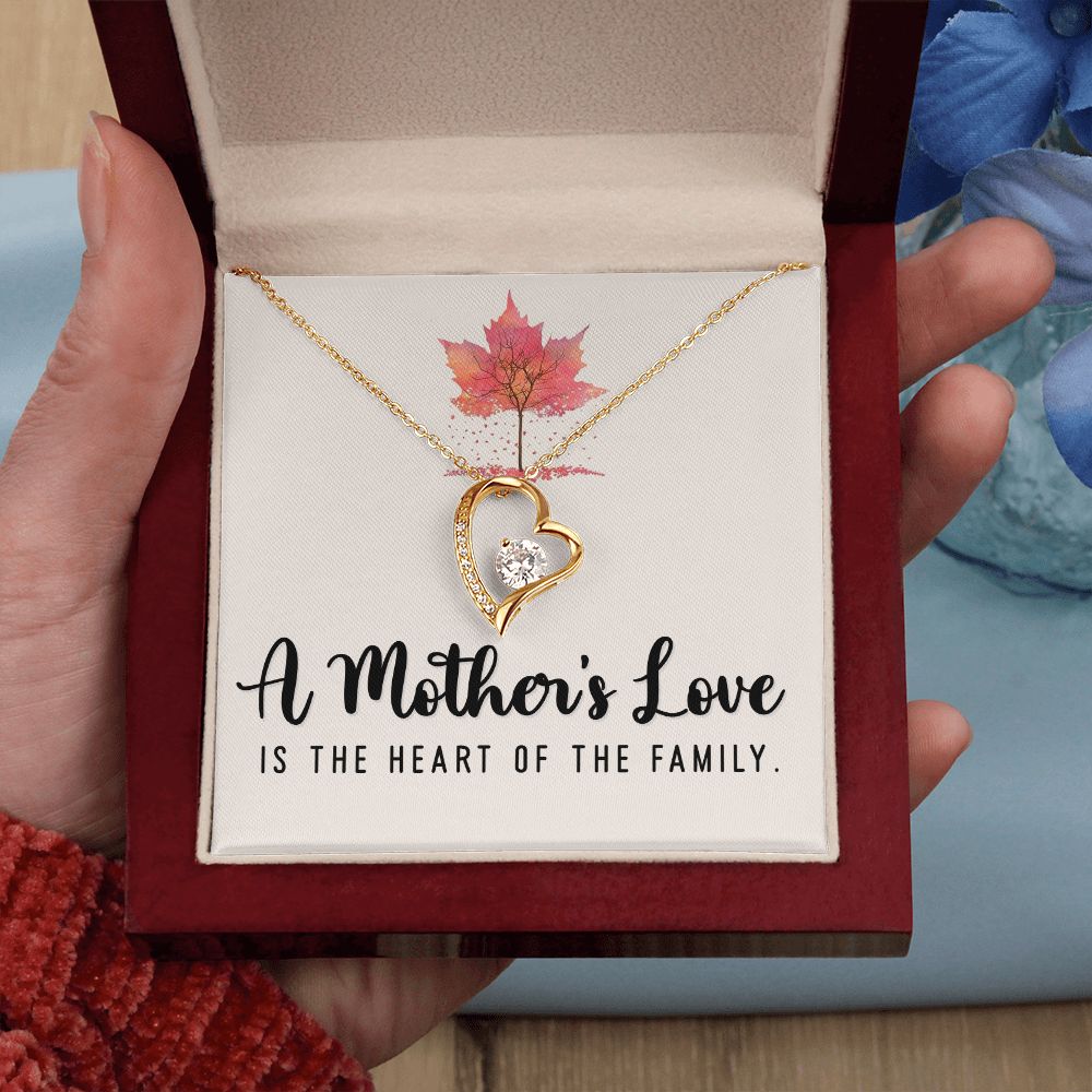 Necklace for Mom - A Mother's Love is the Heart of the Family