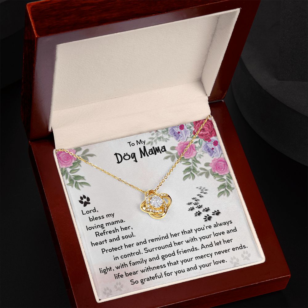 To My Dog Mama Love Knot Necklace