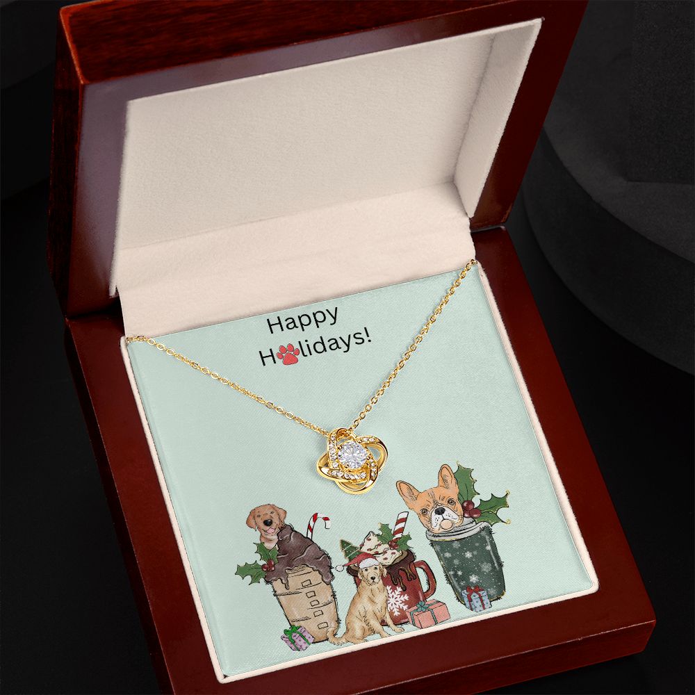 Happy Holidays Love Knot Necklace For Her