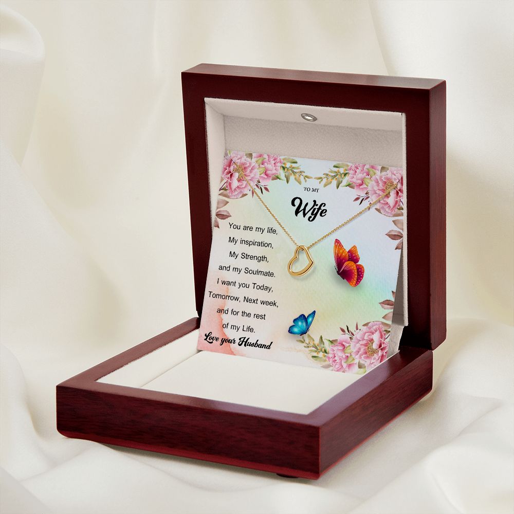 Delicate Heart Necklace For Wife