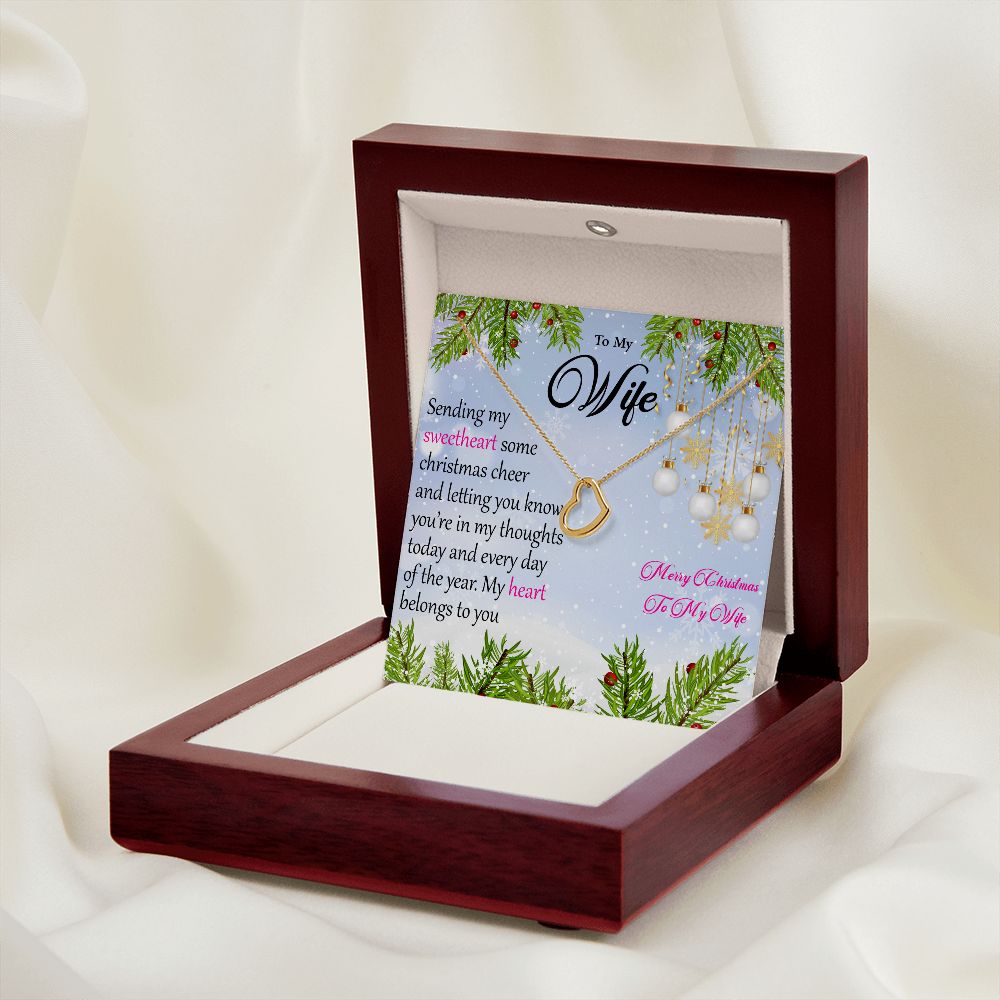 Delicate Heart Necklace Sterling Silver To My Wife