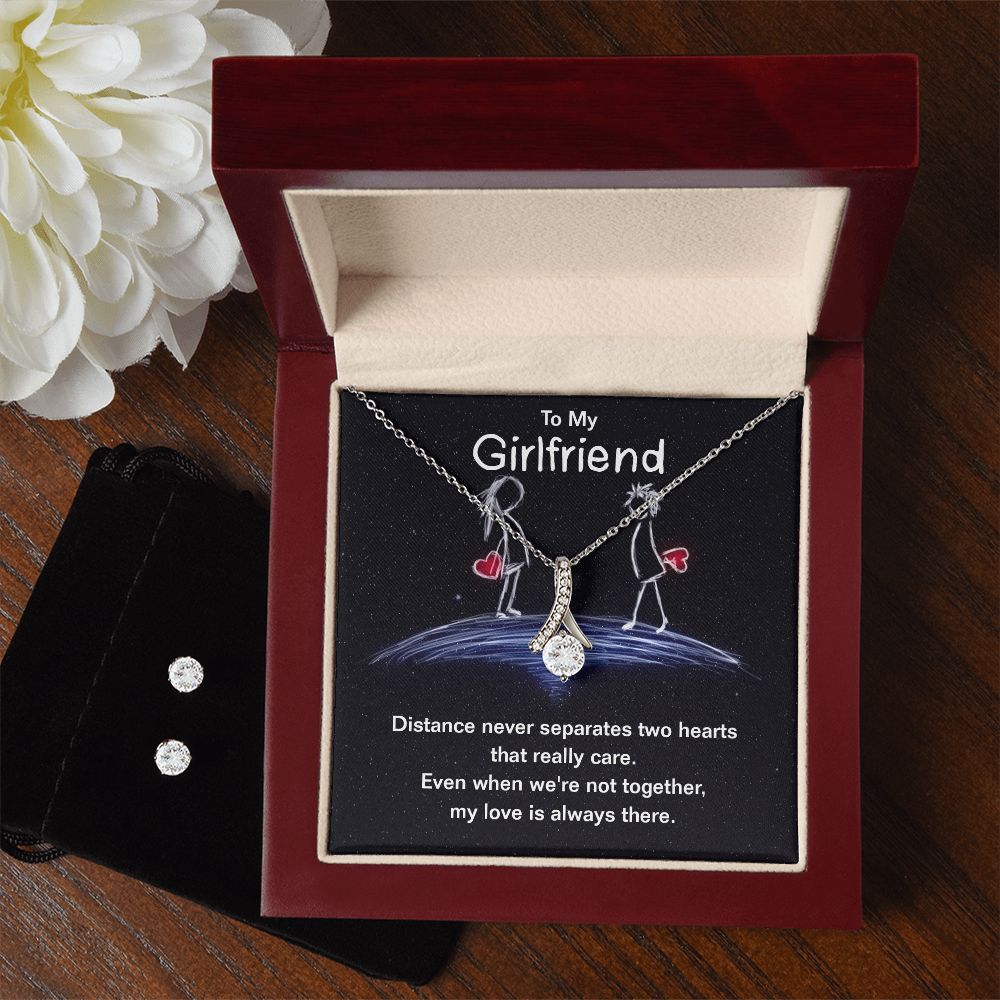 Alluring Necklace For Girlfriend Distance Never Separates Two Hearts