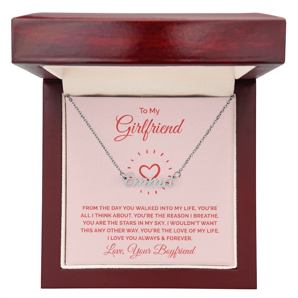 Custom Name Necklace - To My Girlfriend You Are All I Think About