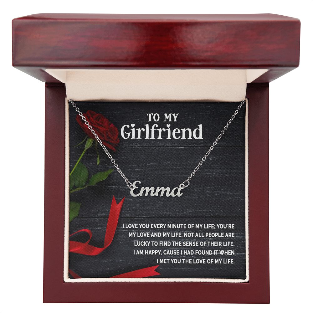 Custom Name Necklace - To My Girlfriend I Love You Every Minute of My Life