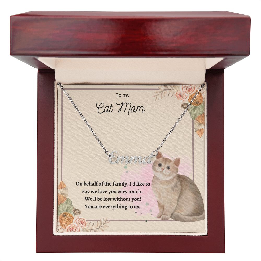 Custom Name Necklace Cat Mom