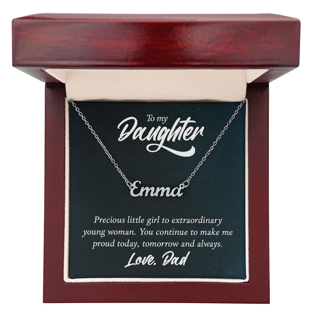 Custom Name Necklace - To My Daughter Precious Little Girl To extra Ordinary Young Woman