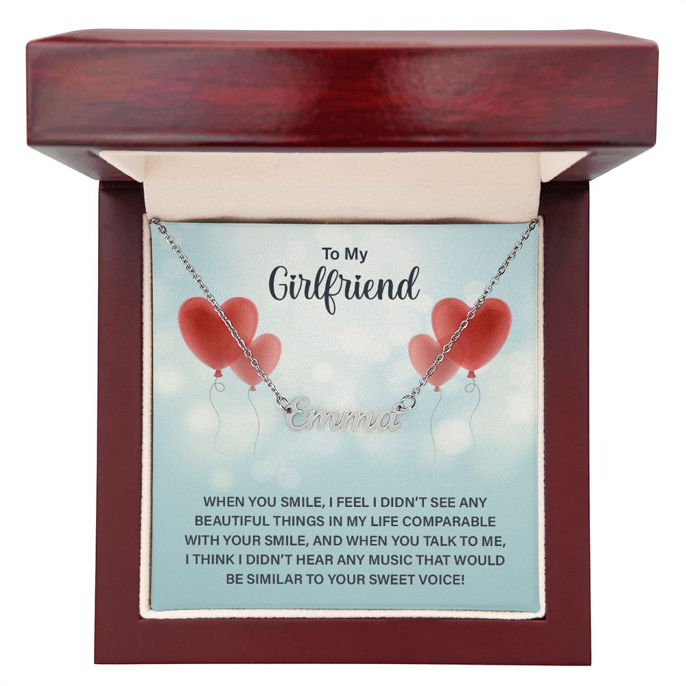 Custom Name Necklace - To My Girlfriend When You Smile