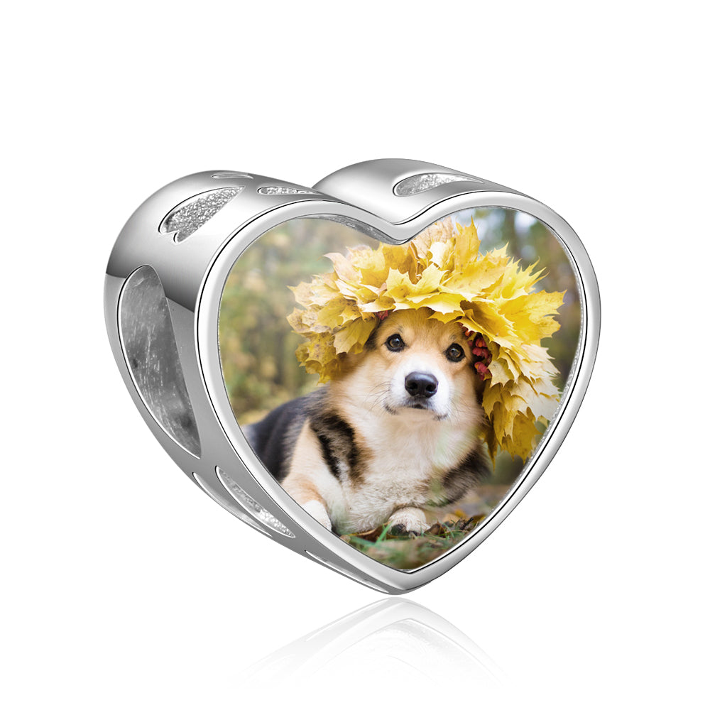 Custom Photo Bracelet Charm - I love my dog