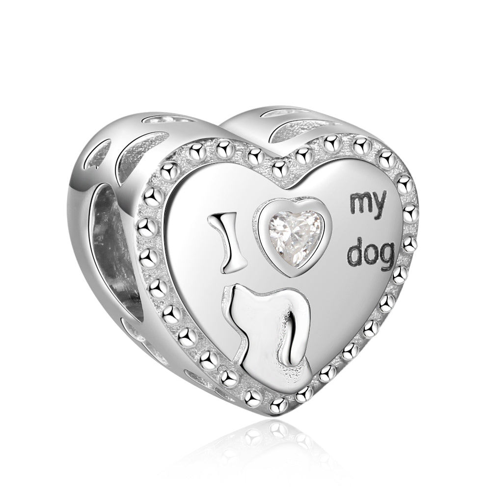 Custom Photo Bracelet Charm - I love my dog