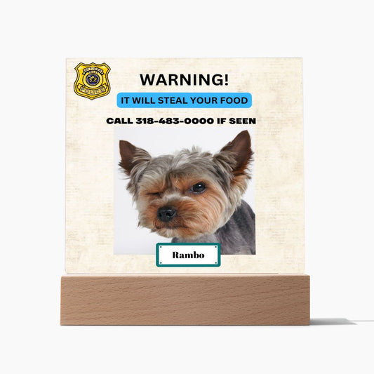 Funny Dog Acrylic - Warning