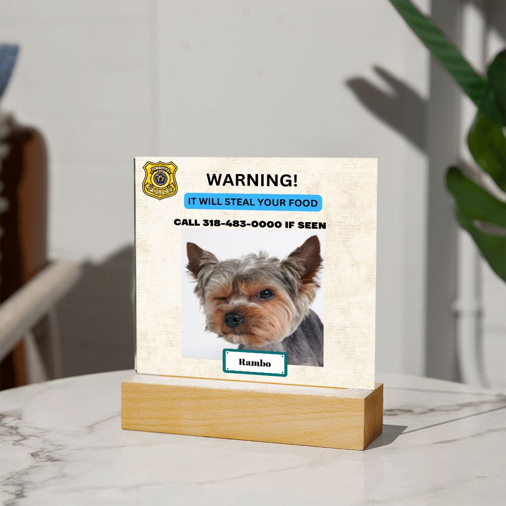 Funny Dog Acrylic - Warning