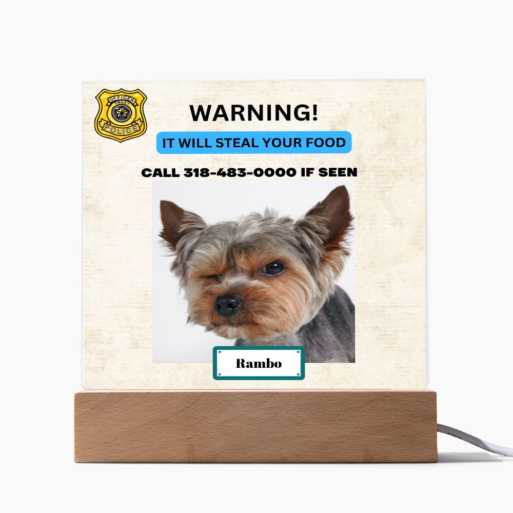 Funny Dog Acrylic - Warning