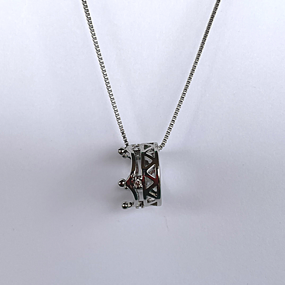 Princess Crown Sterling Silver Necklace