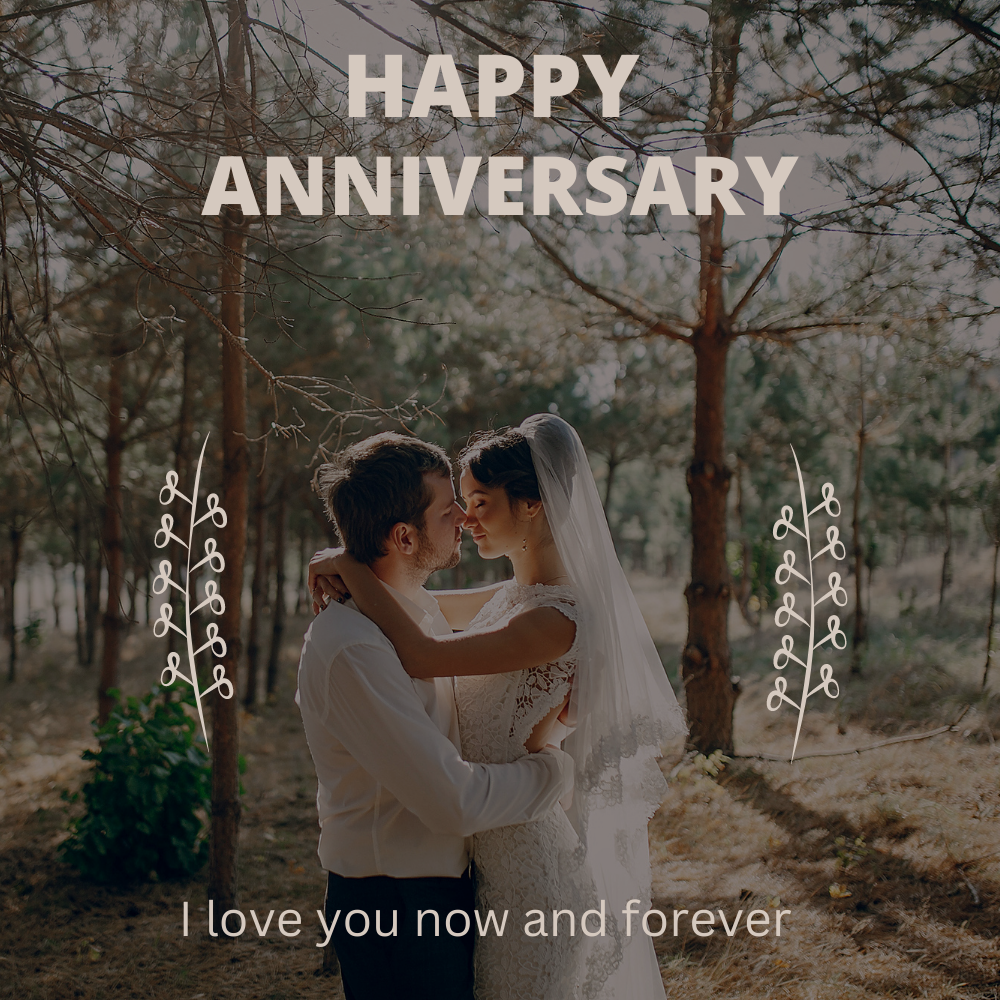 Happy Anniversary - I love you now and forever message card