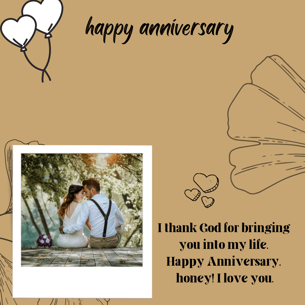 Happy Anniversary - I thank God For You Message Card