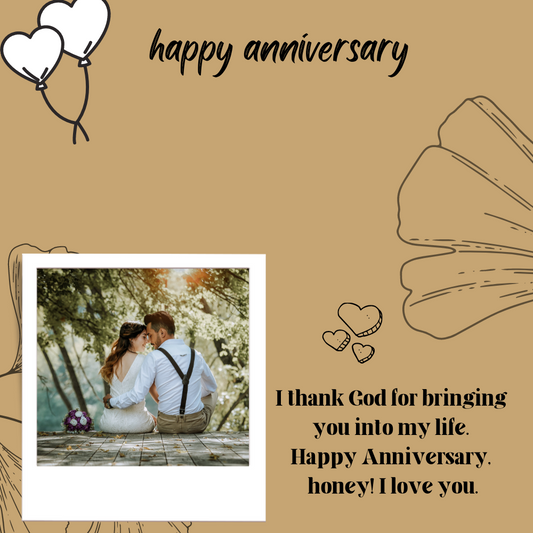 Happy Anniversary - I thank God For You Message Card