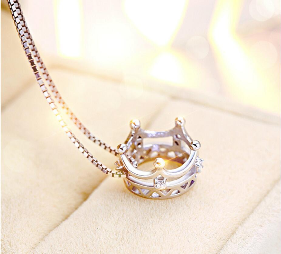 Princess Crown Sterling Silver Necklace