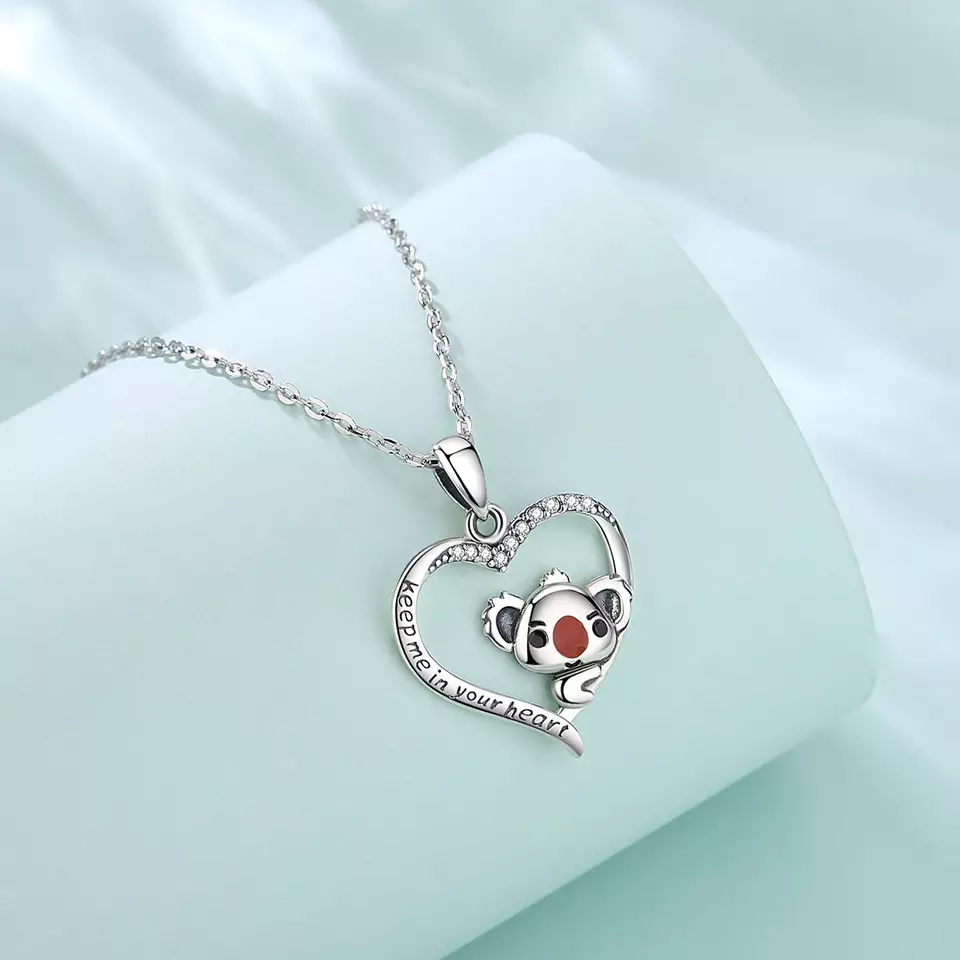 Cute Koala Bear  Sterling Silver Necklace