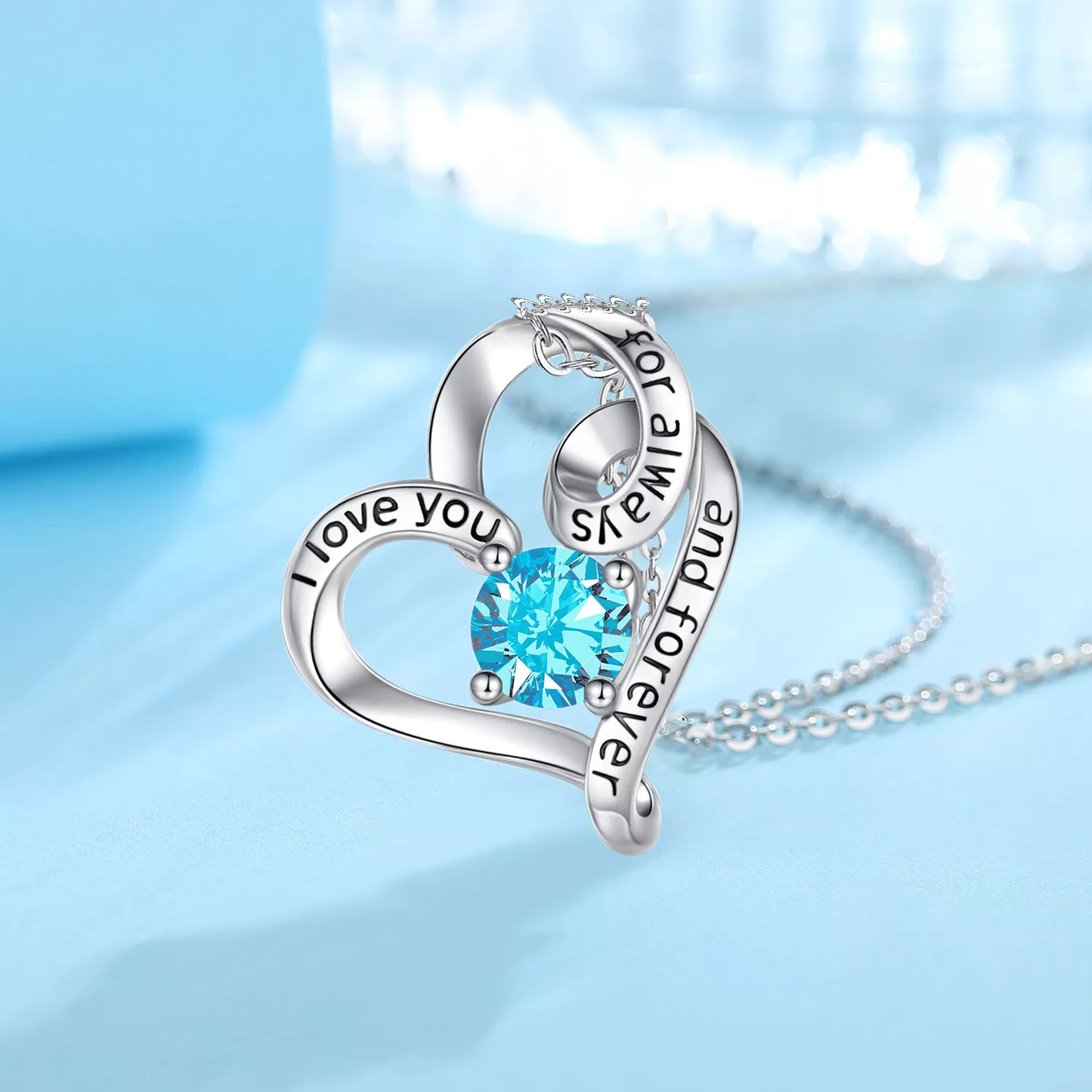 Birthstone - Always and Forever  Sterling Silver Necklace