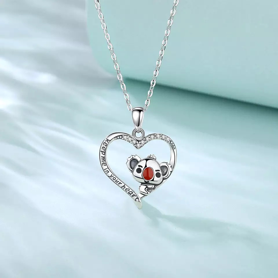 Cute Koala Bear  Sterling Silver Necklace