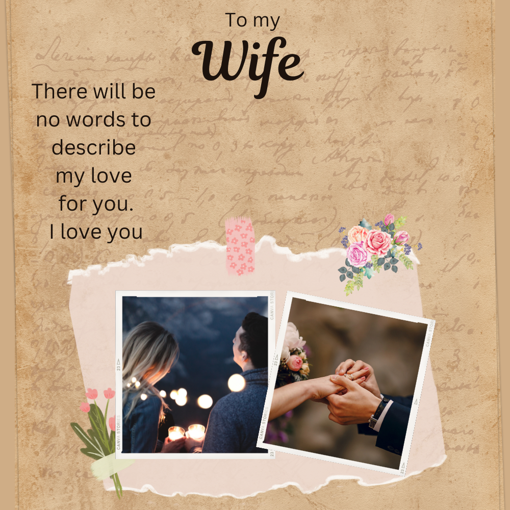 To My Wife There Are No Words To Describe My Love Message Card