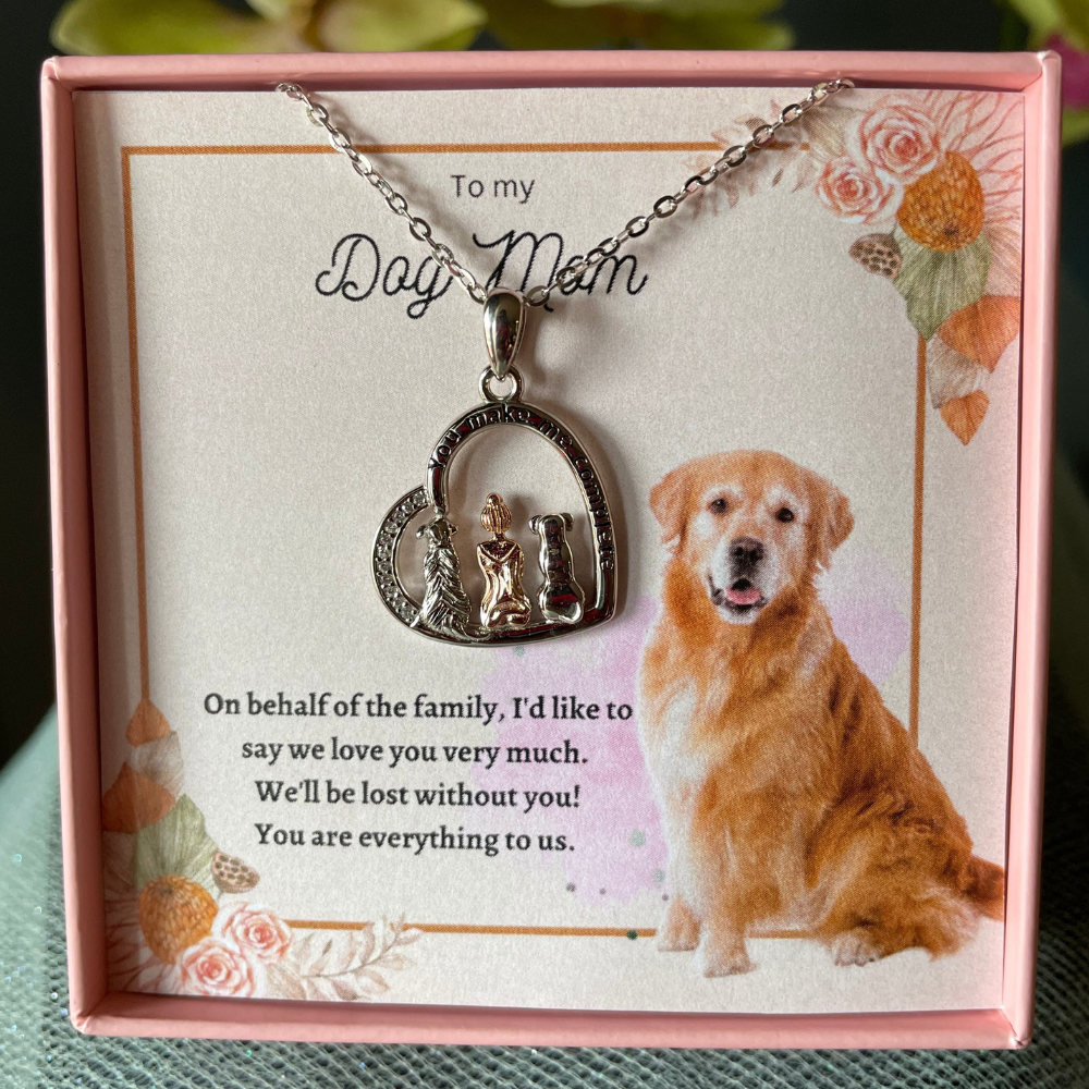 You Make Me Complete Two Dogs  Sterling Silver Necklace