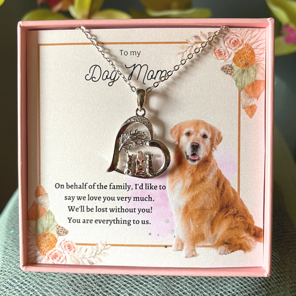 Always By My Side Two Dogs Sterling Silver Necklace