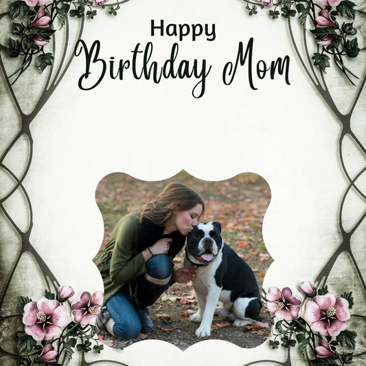 Simple Happy Birthday Mom Message Card