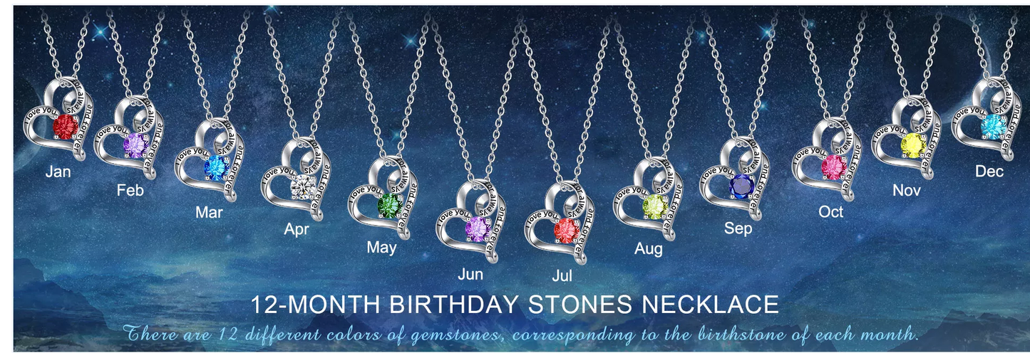 Birthstone - Always and Forever  Sterling Silver Necklace