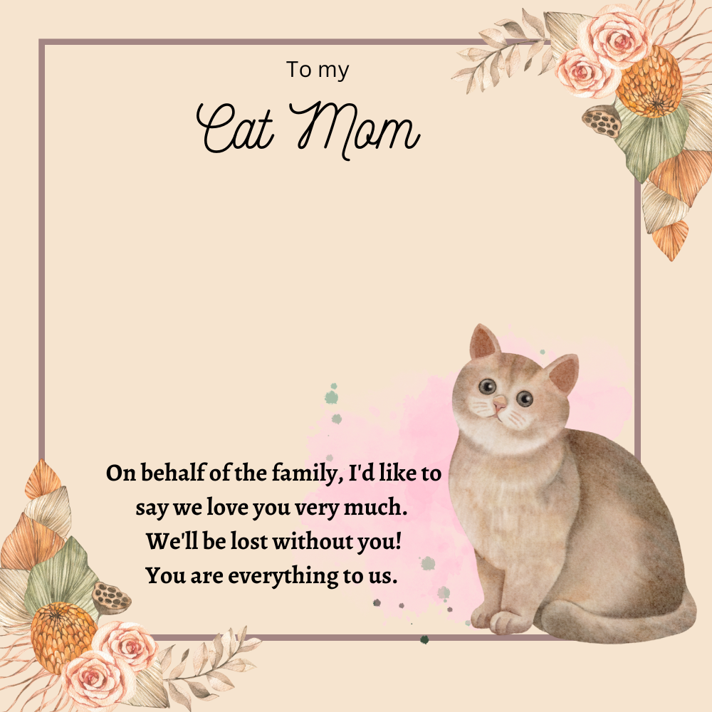 To My Cat Mom Message Card