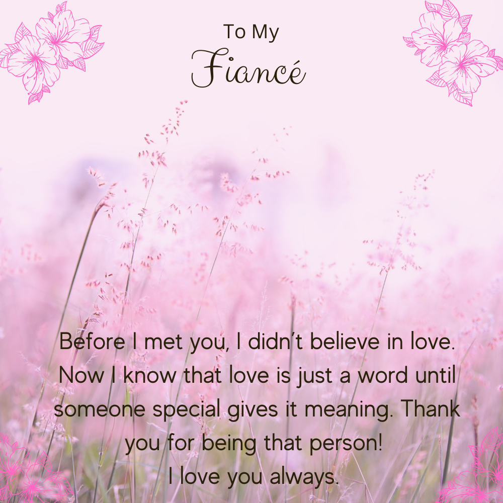 To My Fiancé Message Card