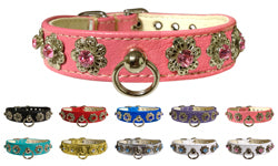 Starlight Crystal Flower Dog Collar