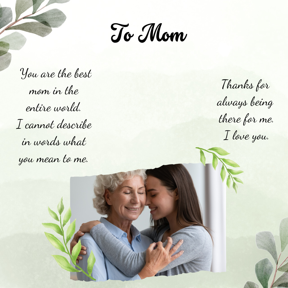 To Mom Message Card