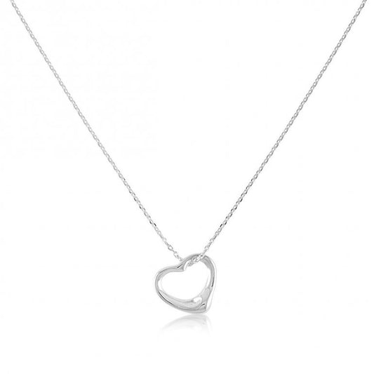 Delicate Heart Necklace Sterling Silver