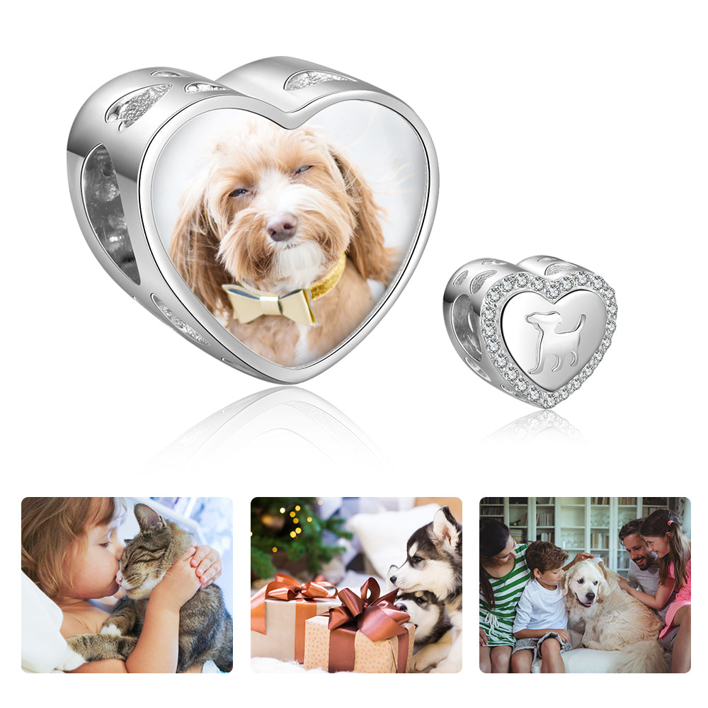 Custom Photo Bracelet Charm - Dog Design