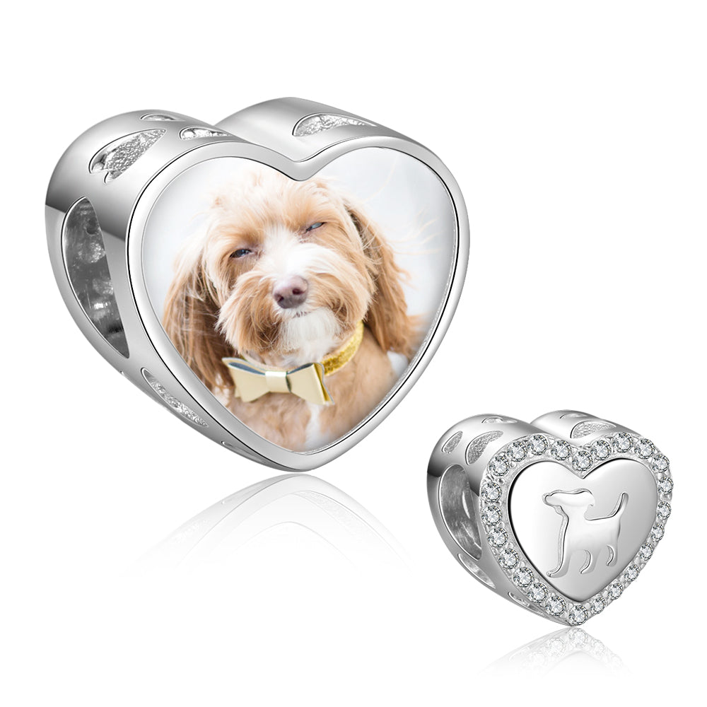 Custom Photo Bracelet Charm - Dog Design