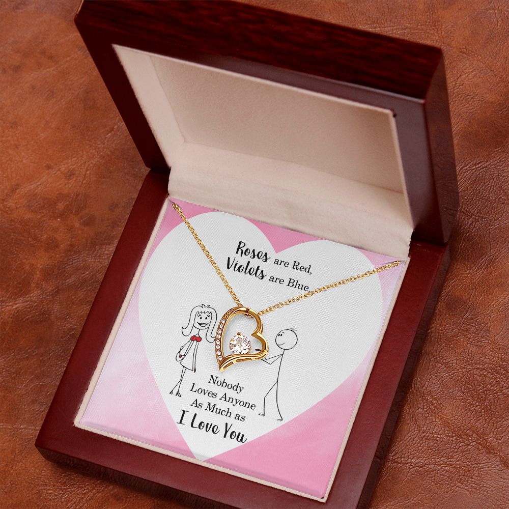 Roses are Red Violets Are Blue Message Card Necklace for Love