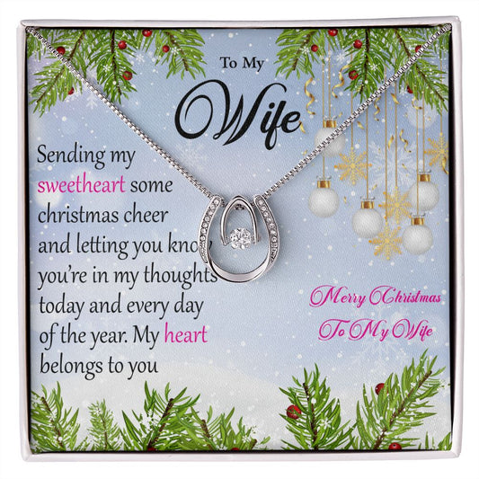 Lucky In Love Necklace To My Wife Sending My Sweetheart Some Christmas Cheer Necklace