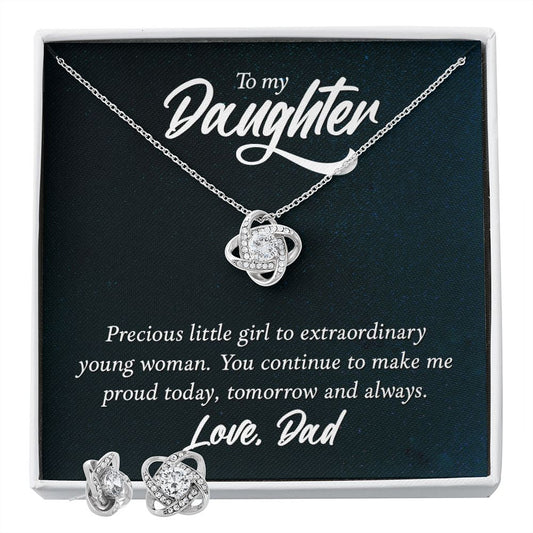 Earrings and Necklace Set For Daughter From Dad