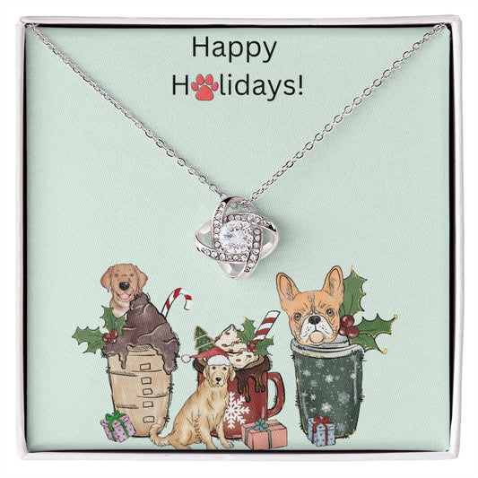 Happy Holidays Love Knot Necklace For Her