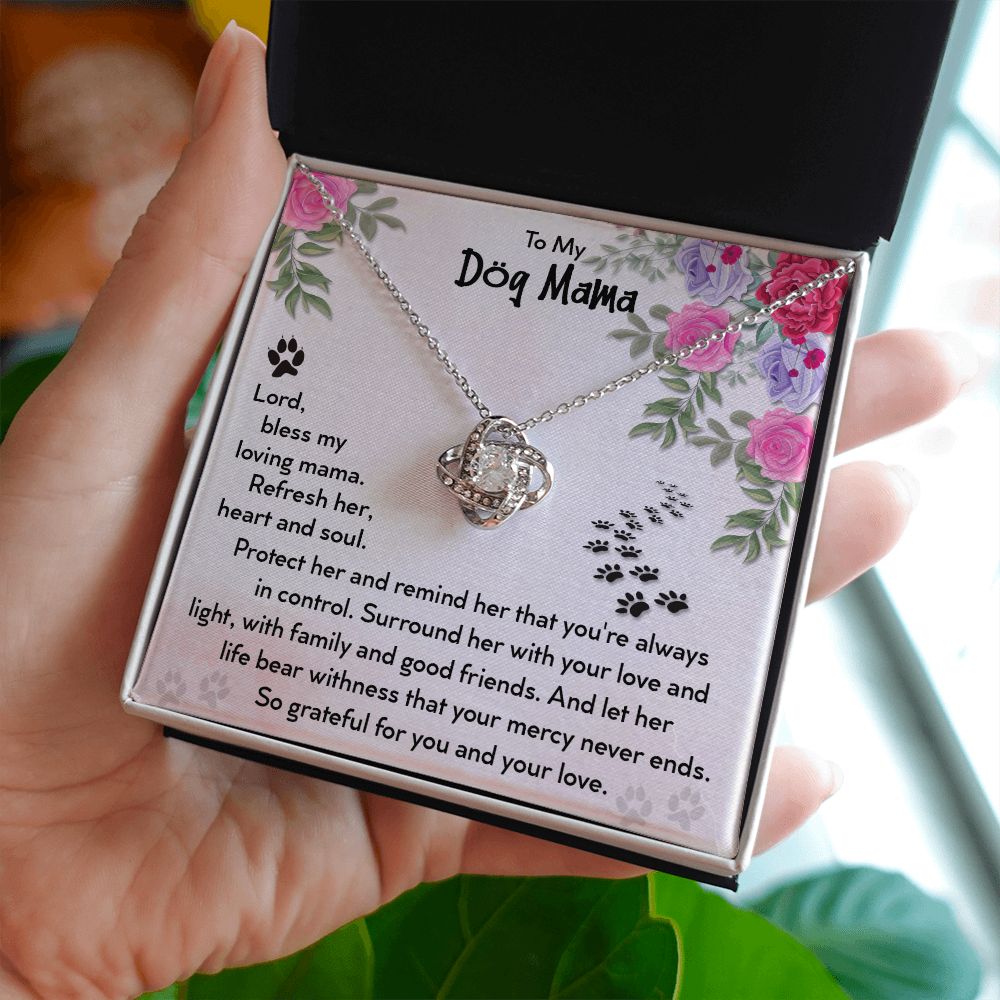 To My Dog Mama Love Knot Necklace