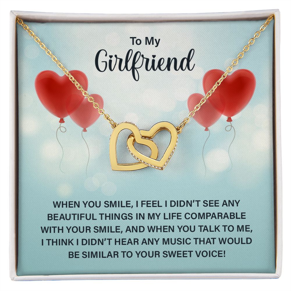 Necklace For Girlfriend Interlocking Hearts