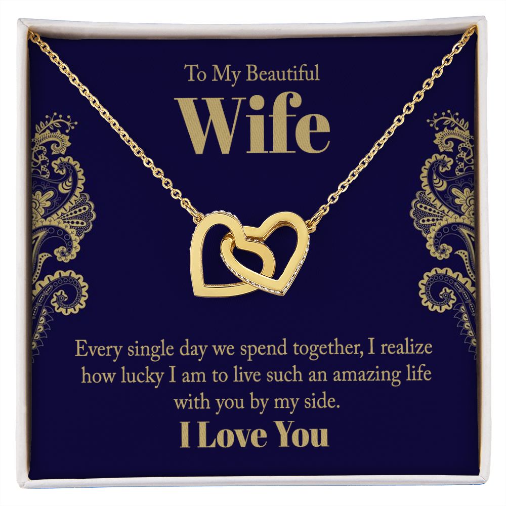 Interlocking Hearts Necklace For Wife