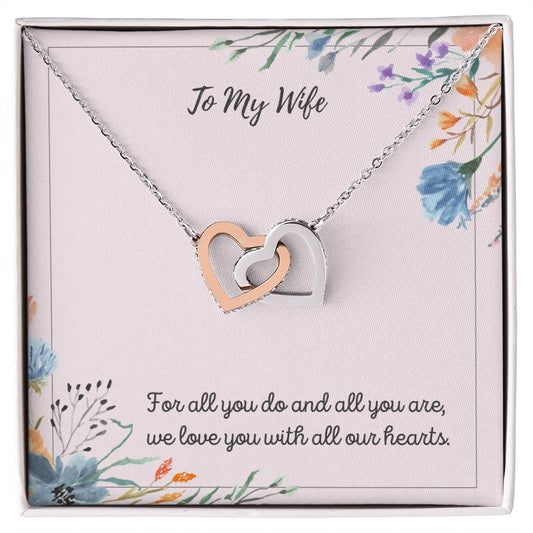Interlocking Hearts Necklace For Wife