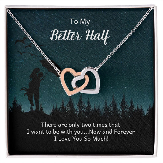 Necklace For My Better Half Two Hearts