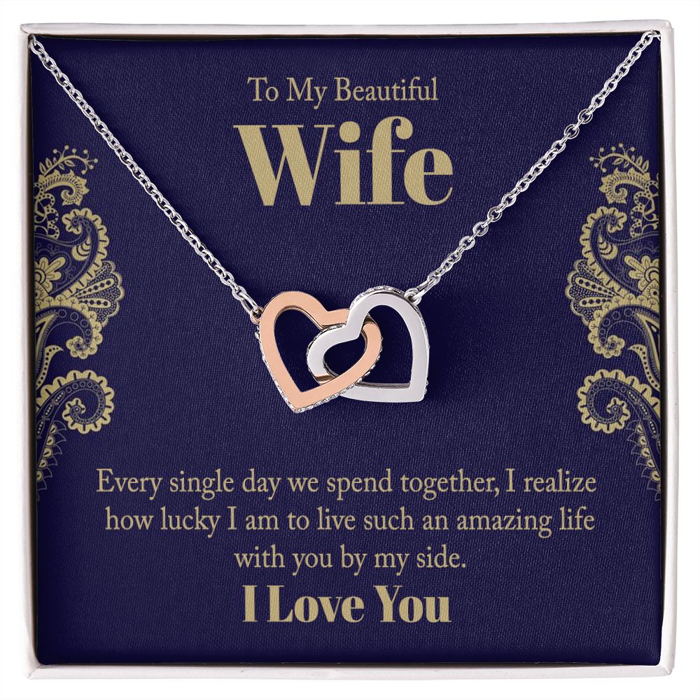 Interlocking Hearts Necklace For Wife