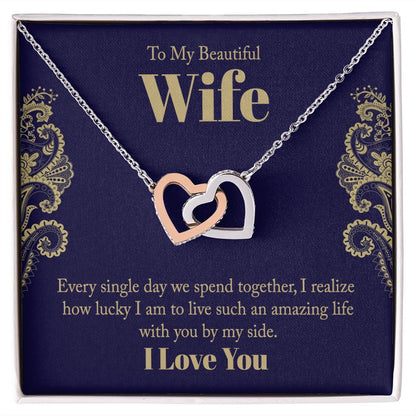 Interlocking Hearts Necklace For Wife