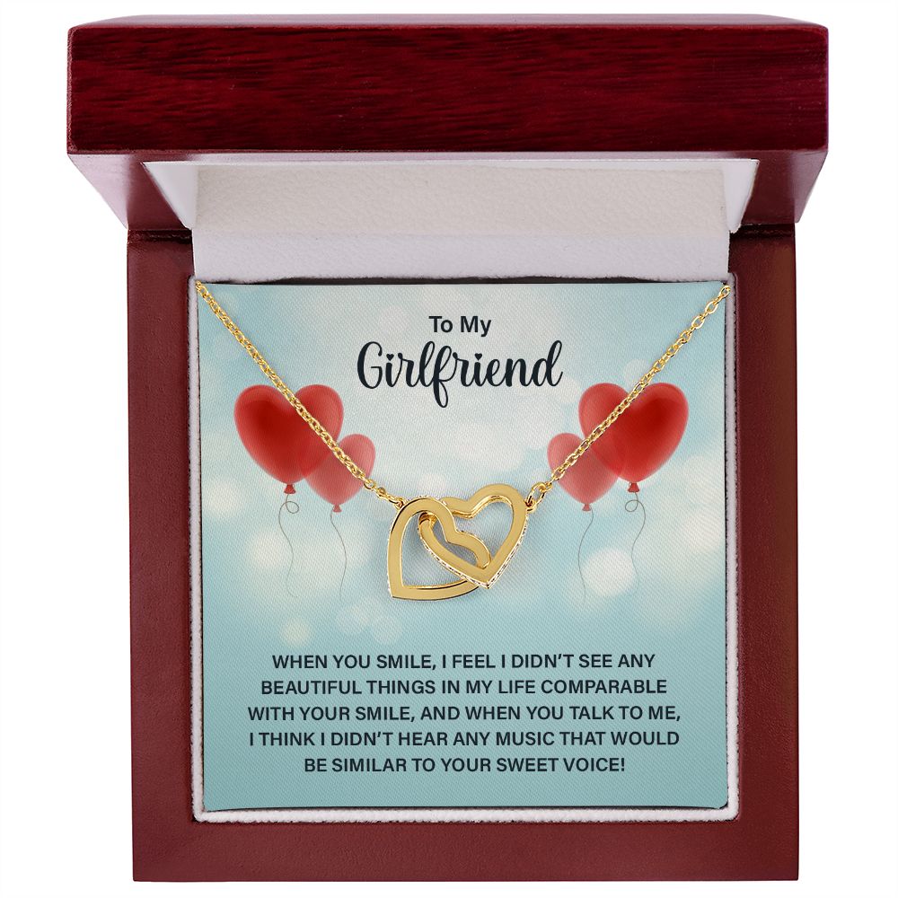Necklace For Girlfriend Interlocking Hearts