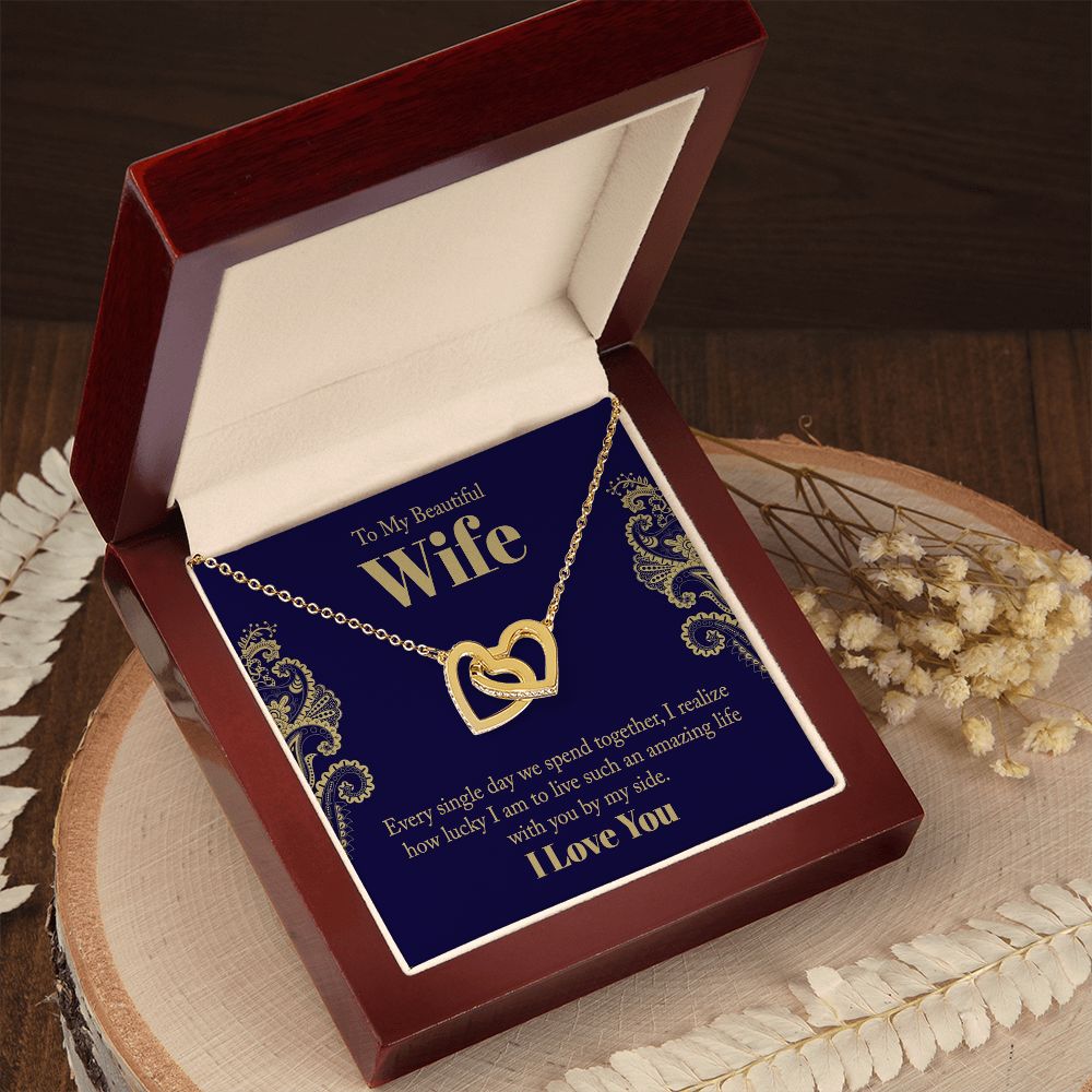 Interlocking Hearts Necklace For Wife