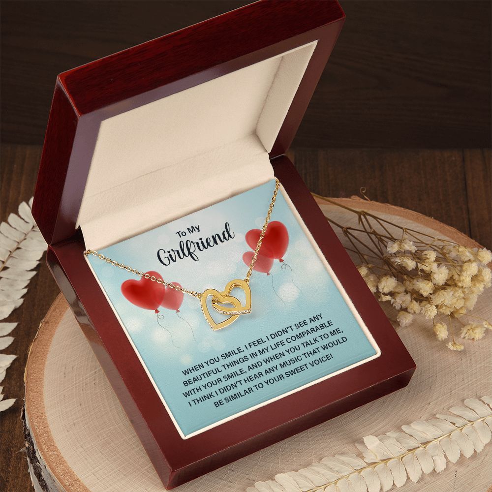 Necklace For Girlfriend Interlocking Hearts
